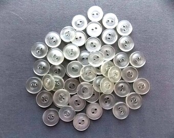 50 Ivory-Translucent Buttons Size 3/4"