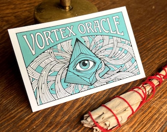 Pocket Oracle Fortune Card — Mystery Draw from the Vortex Oracle Deck, Whimsical Good Luck Gift & Stocking Stuffer
