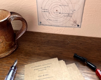 Miniature Map Scroll — Tiny Rolled Fantasy Star Chart, Dollhouse Prop, Gift Topper & Letter Enclosure