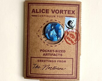 Nocturne Pinback Button & Mini Gift Set — Alice Vortex Pocket Souvenir Kit
