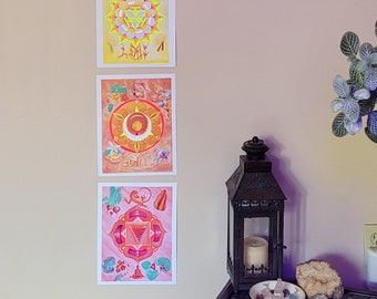 Art Meditation Chakra Paintings for Yoga room, Gym or Office.