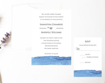 Watercolor Wedding Invitation Printable, Wedding Invites Digital Download, Invitations Wedding, Modern Wedding Invitation Set, Watercolor