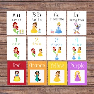 Cartões Flash, Princesa, Cartões do Alfabeto, Brinquedos de Aprendizagem, Brinquedos Educativos, Cartões para Impressão, Download Instantâneo, Download para Impressão, Cartões Numéricos,
