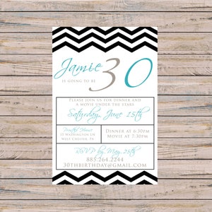 Invitation imprimable, Invitation d’anniversaire, anniversaire de jalon, 30e anniversaire, anniversaire adulte, numérique, télécharger, imprimer