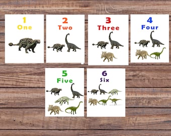 Dinosaur ABC Printable Flash Cards, Learning Toys, Dinosaurs, Printable Number Cards, Kindergarten, Preschool, Alphabet Wall Cards