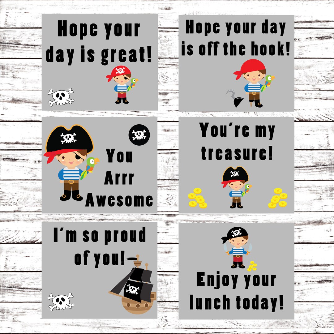 Lunch Box Back To School Lunch Box Notes Printable Pirate Instant Lunch Box Back To School Lunch Box Notes Printable Pirate Instant