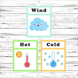 Flash Cards, Weather, Learning Toys, Educational Toys, Printable Cards, Instant Download, Preschool, Kindergarten, Printable Download image 3