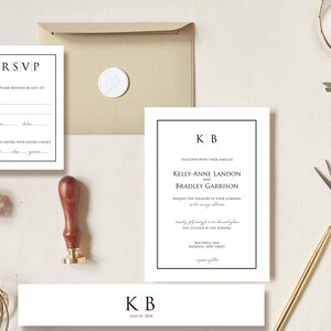Printable Modern Wedding Invitation Set, Minimal Digital Wedding Invite, Digital Download Wedding Suite, Simple Wedding, Minimalist