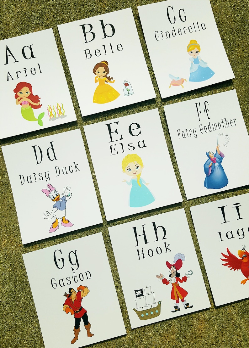 Flash Cards, Princess, Alphabet Cards, Learning Toys, Educational Toys