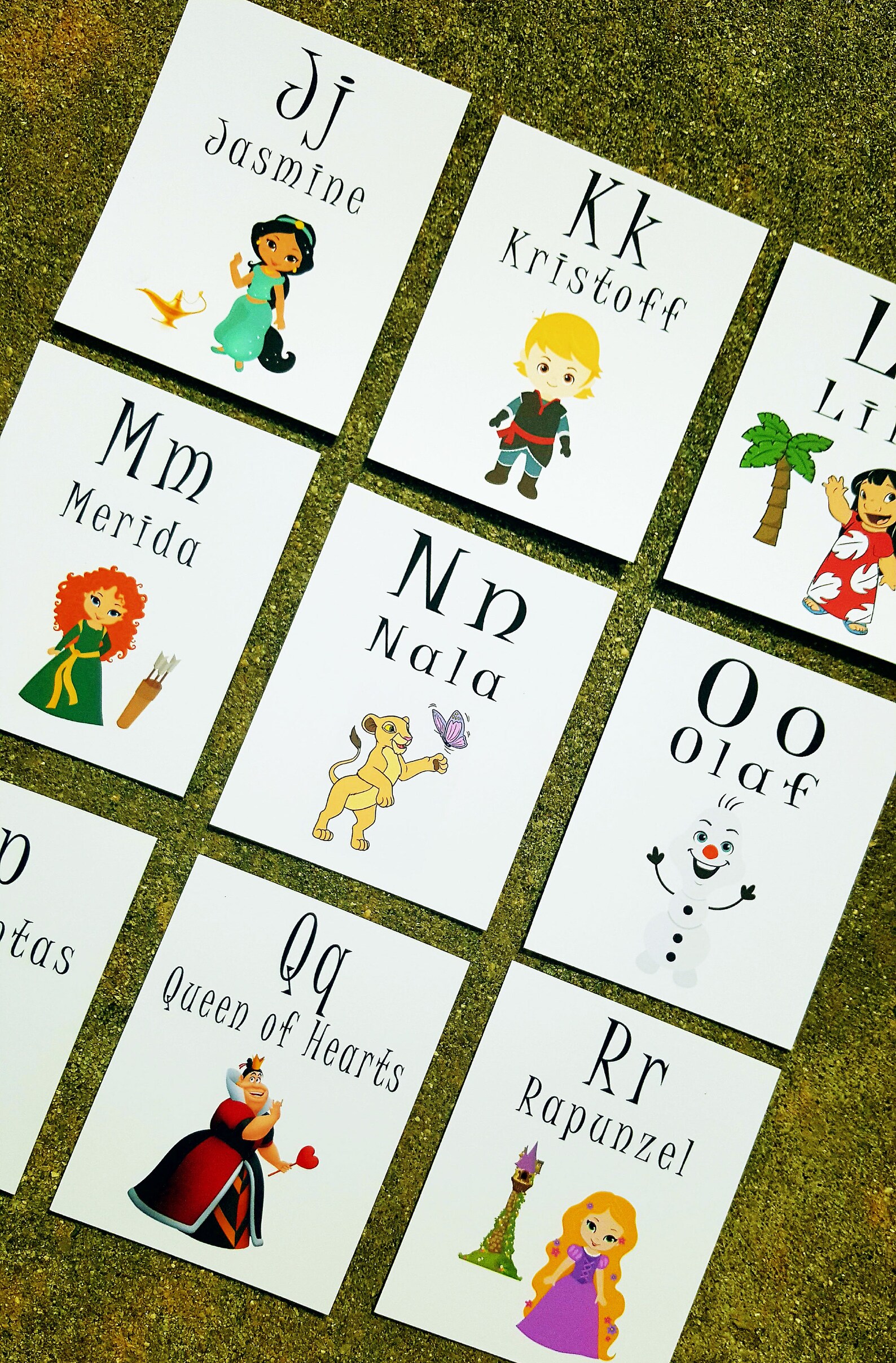 Flash Cards, Princess, Alphabet Cards, Learning Toys, Educational Toys