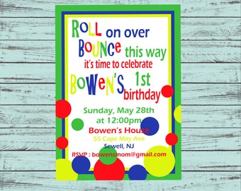 First Birthday, Birthday Invitation, Printable Invitation, Kid's Birthday, Kid's Party, 1st Birthday, Printable Download, Digital Download