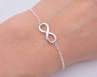 Set of 6 Sterling Silver Infinity Bracelets, 6 Bridesmaid Infinity Bracelets, Silver Infinity Bracelets, 925 Sterling Silver Bracelets 0261