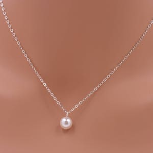 Bridesmaid Pearl Jewelry Set, Sterling Silver Necklace and Bracelet Set with Crystal Pearls 0169 image 6