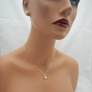 Set of 5 Bridesmaid Pearl Jewelry Sets, 5 Pearl Necklaces and 5 Pairs Stud Earrings 01331