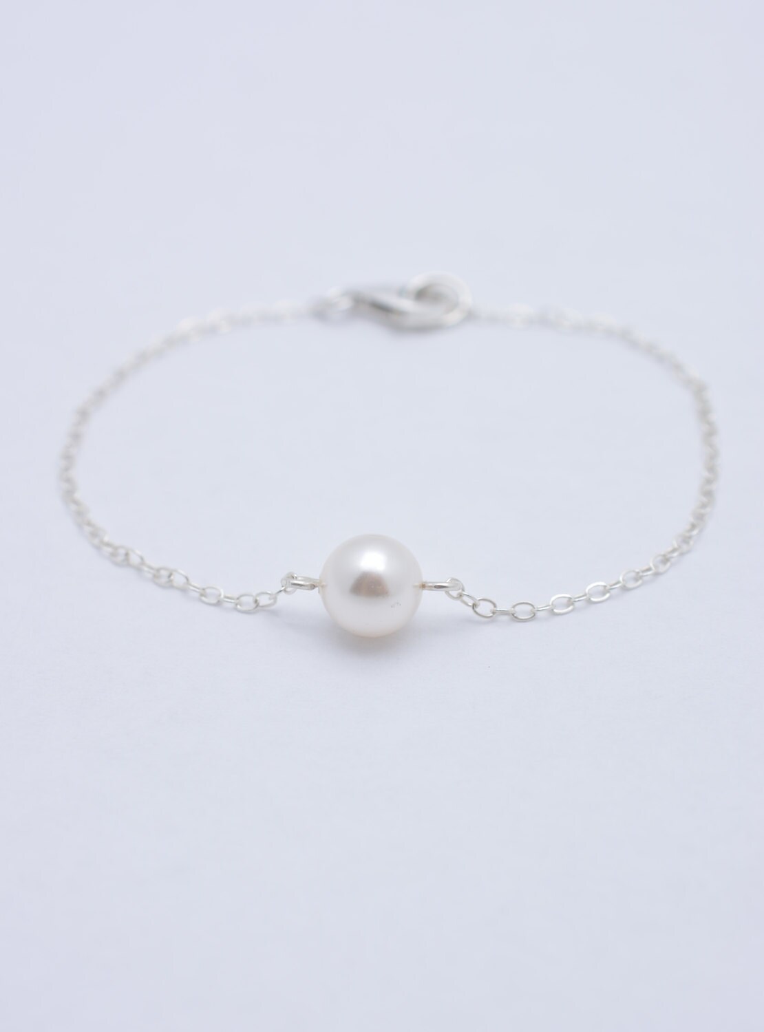 ●TATIANA● Set Pearl and Silver Chain Bracelet SE0163 17081 925 Sterling Silver Bujukan And Elongated Octagon Link Chain
