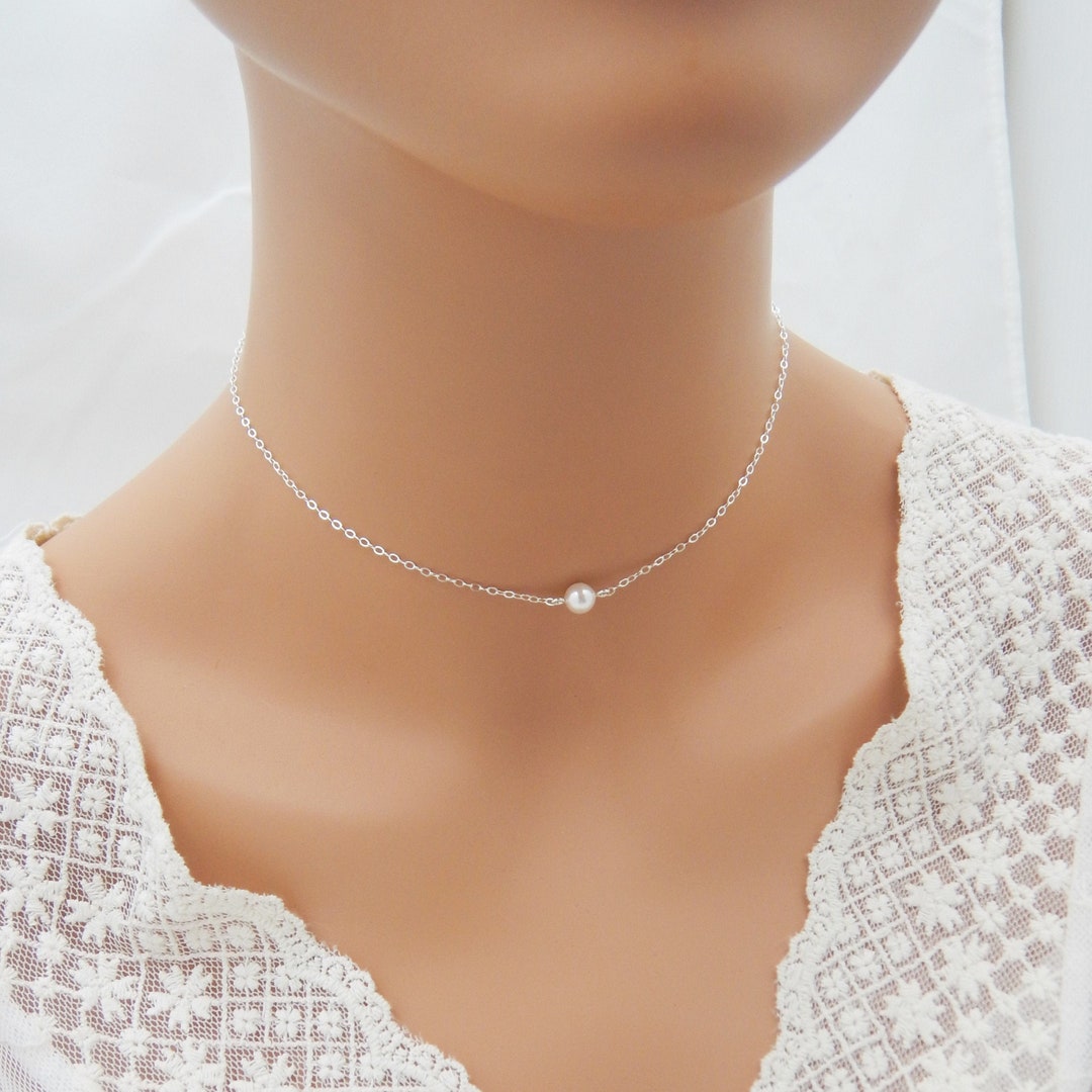 Set Of Bridesmaids Necklaces Bridesmaids Floating Pearl Etsy