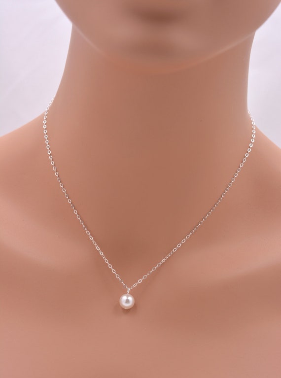 Natural Single Pearl Necklace - Shop gin Necklaces - Pinkoi