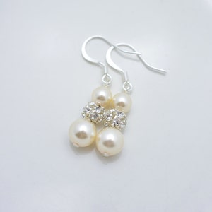 5 Pairs Ivory Pearl and Rhinestone Earrings Set of 5 - Etsy