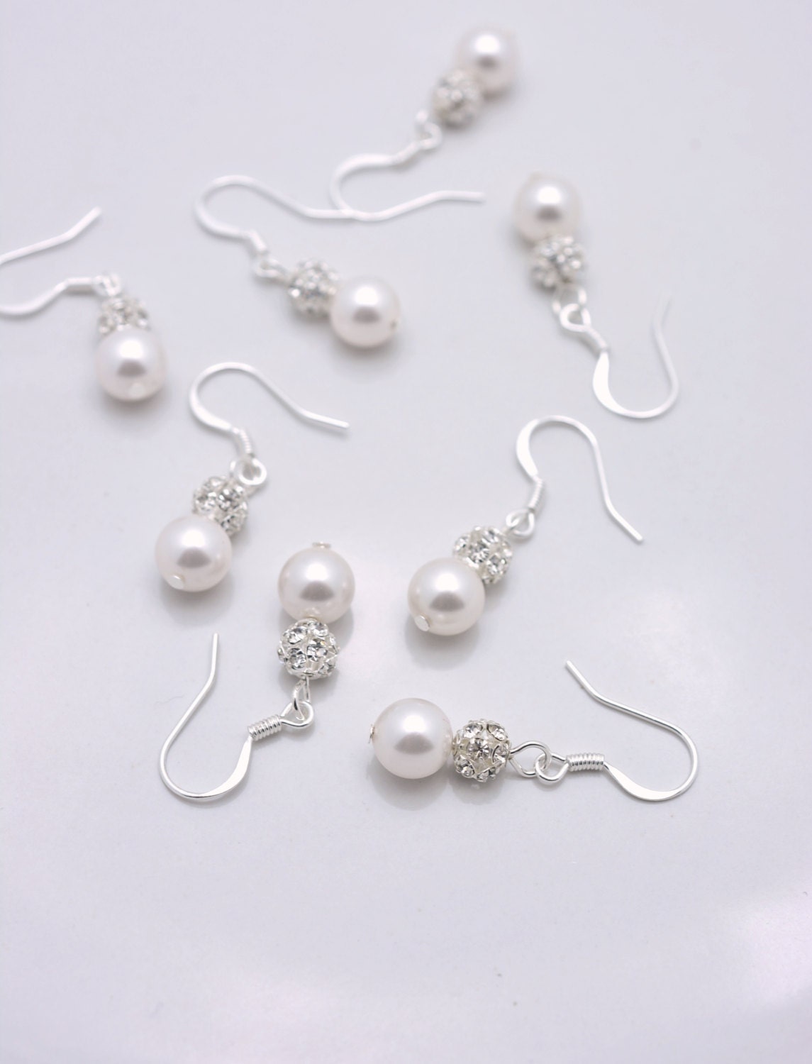 4 Pairs Pearl Bridesmaid Earrings 4 Pairs Bridesmaid | Etsy