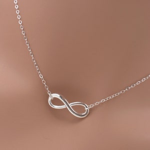 Set of 5 Bridesmaid Infinity Necklaces, 5 Infinity Charm Necklaces, Silver Infinity Necklaces, Sterling Silver 0197