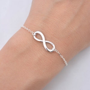 Infinity Bracelet with Sterling Silver Chain, Infinity Charm Jewelry - Gift for Her