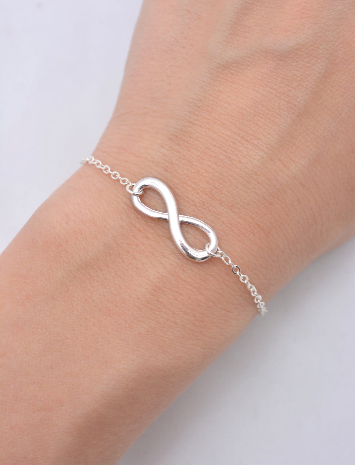 Infinity Bracelet with Sterling Silver Chain Silver Infinity