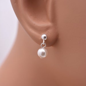 Sterling Silver Flower Girl Tiny Pearl Earrings, Junior Bridesmaid Pearl Stud