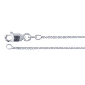 May include: A silver chain necklace with a lobster clasp.