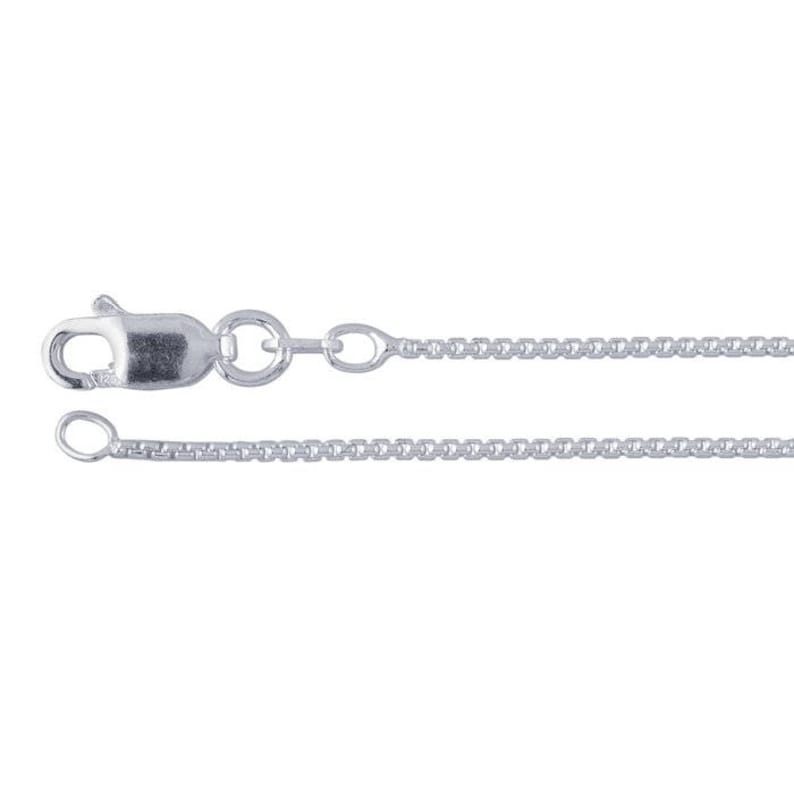 May include: A silver chain necklace with a lobster clasp.