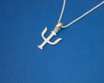 Psy (Psi) Psychology Pendant in White gold