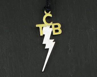Elvis Presley Pendant TCB  , Sterling silver 925 bicolor