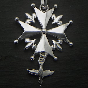 Croix huguenote en argent 925, fabriquée à la main en Italie image 2