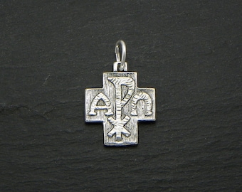 Greek Cross Alfa Omega  - Silver 925 - made in Italy