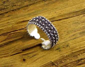 Sardinian Ring Silver 800 - Italian tradition - med