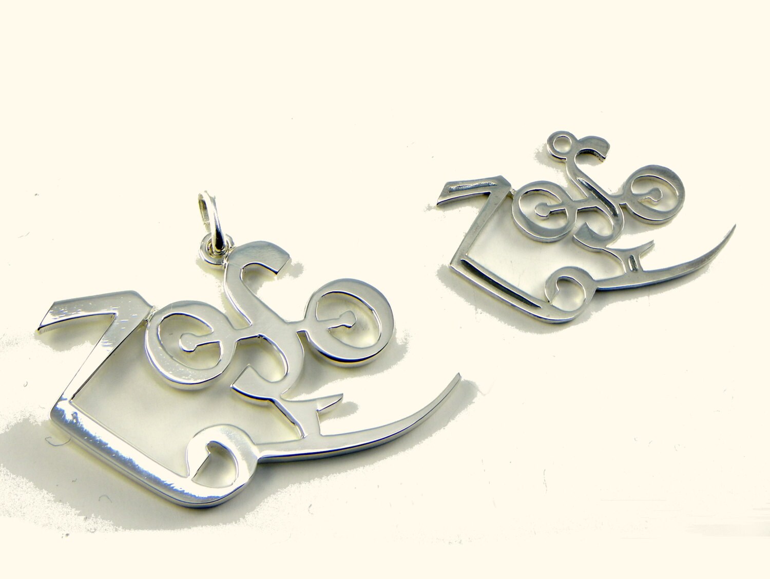 Cross on Cross Pendant: S (White CZ) |Cross on cross pendant