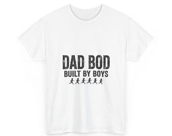 Dad Bod Shirt Built By Boys, Funny Dad Shirt for Fathers Day, Blue Collar Dad Gift Tee