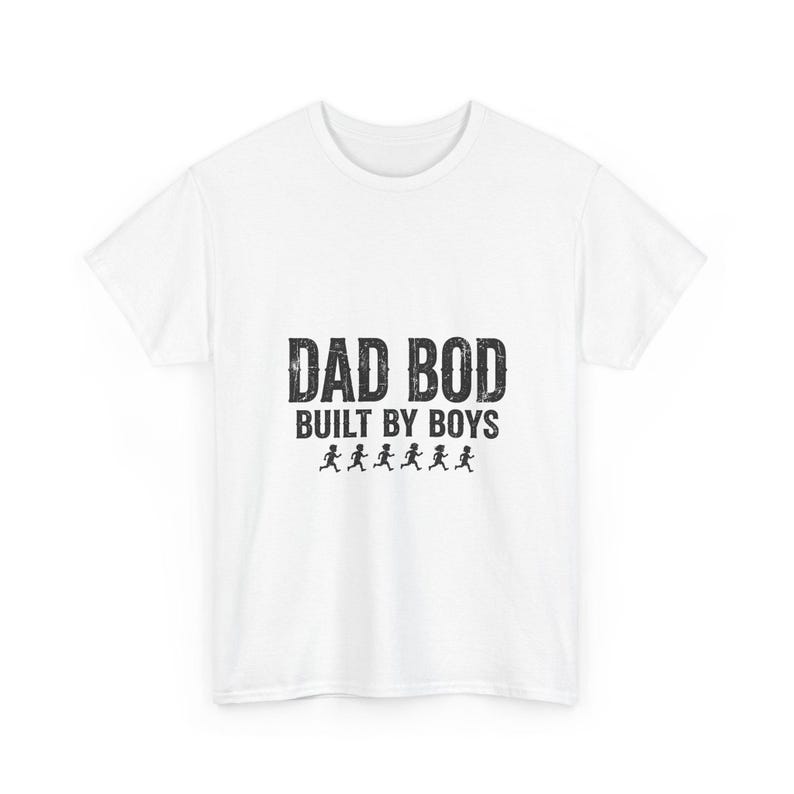 Dad Bod Shirt Built By Boys, Funny Dad Shirt for Fathers Day, Blue Collar Dad Gift Tee image 1