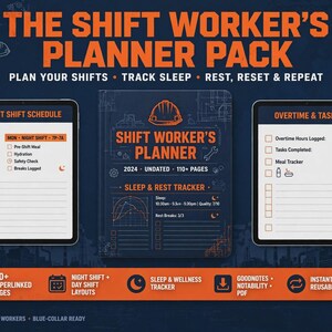 Planificador para trabajadores por turnos, paquete de planificador de turno nocturno imprimible, calendario de rotación DuPont 2027, organizador de horarios rotativos imagen 1