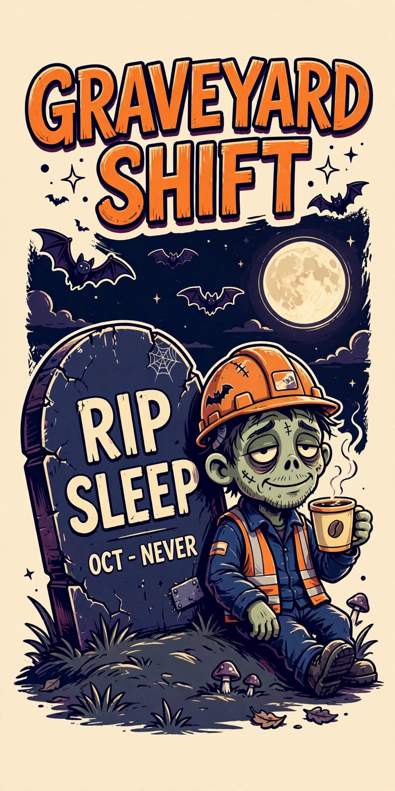 Láminas decorativas de Halloween para pared, divertida decoración de Halloween para trabajadores, juego de 10 láminas imprimibles espeluznantes para turno de noche, descarga de 8x10 imagen 5