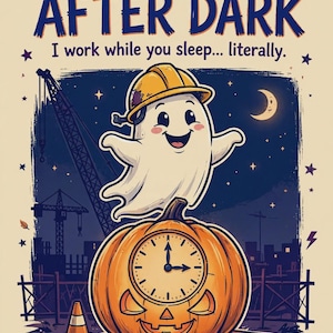 Láminas decorativas de Halloween para pared, divertida decoración de Halloween para trabajadores, juego de 10 láminas imprimibles espeluznantes para turno de noche, descarga de 8x10 imagen 1