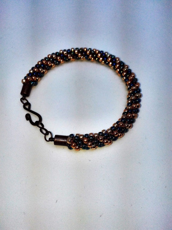 Homemade Seed Bead Bracelet Rustic Beaded Bracelet Kumihimo Beaded Bracelet Casual Jewelry Boho Woven Bracelet Hostess Gift