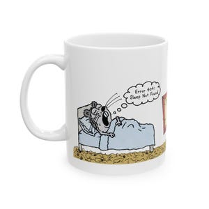 Python Programmer Mug,Funny Developer Gift,Error 404 Sleep Not Found Coffee Cup,Hand-drawn Hamster Snurka Ceramic Mug,Coding Humor Present imagen 7