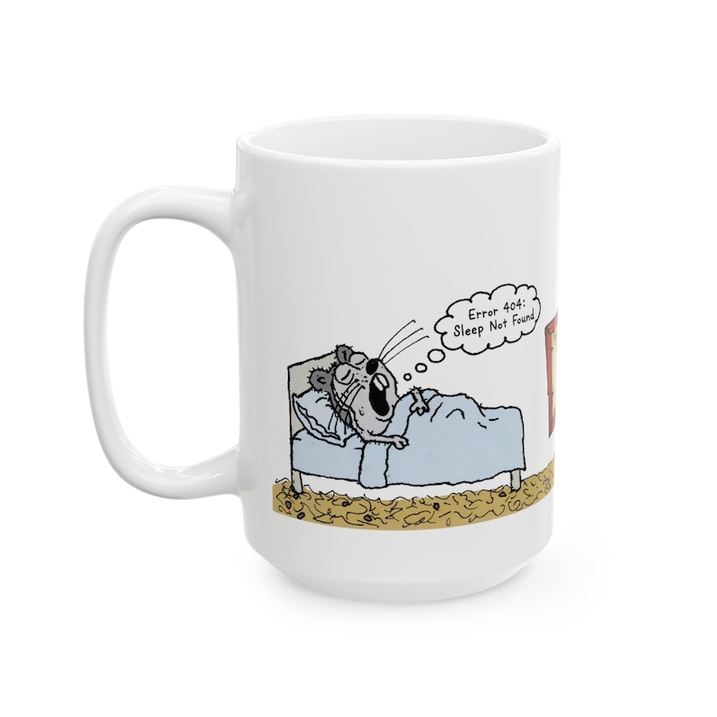 Python Programmer Mug,Funny Developer Gift,Error 404 Sleep Not Found Coffee Cup,Hand-drawn Hamster Snurka Ceramic Mug,Coding Humor Present imagen 11