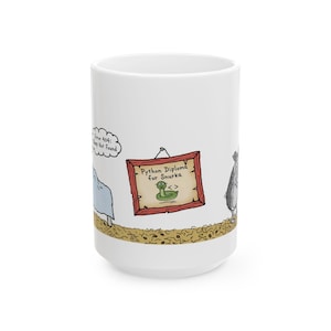 Python Programmer Mug,Funny Developer Gift,Error 404 Sleep Not Found Coffee Cup,Hand-drawn Hamster Snurka Ceramic Mug,Coding Humor Present imagen 10