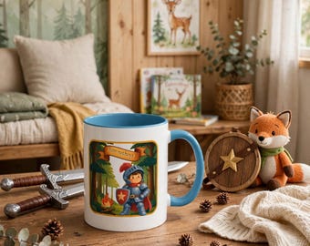 Medieval Knight Forest Mug, Storybook Adventure, Toddler Birthday Gift