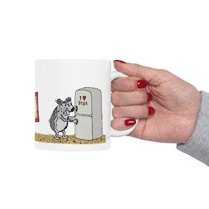 Python Programmer Mug,Funny Developer Gift,Error 404 Sleep Not Found Coffee Cup,Hand-drawn Hamster Snurka Ceramic Mug,Coding Humor Present imagen 6