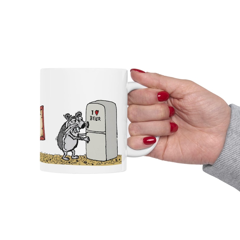 Python Programmer Mug,Funny Developer Gift,Error 404 Sleep Not Found Coffee Cup,Hand-drawn Hamster Snurka Ceramic Mug,Coding Humor Present imagen 6