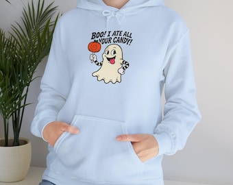 Boo, ik heb al je snoep opgegeten! Spookhoodie | Halloween snoepdesign