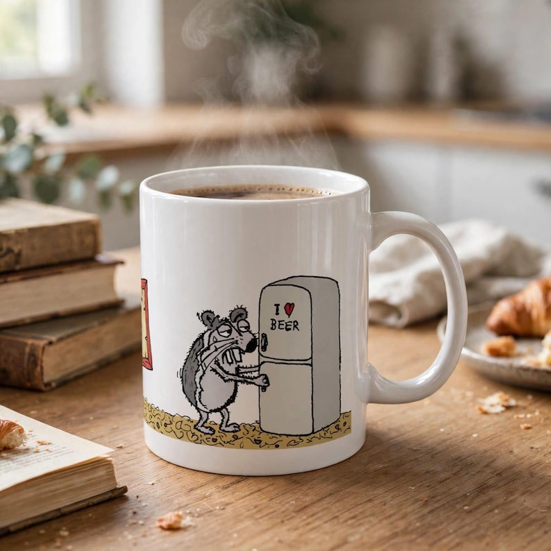 Python Programmer Mug,Funny Developer Gift,Error 404 Sleep Not Found Coffee Cup,Hand-drawn Hamster Snurka Ceramic Mug,Coding Humor Present imagen 1