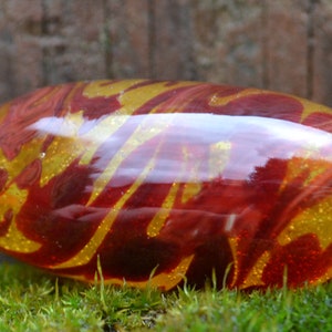 Handblown Dragon's Blood Marbled Borosilicate Glass Bead Brian Messer image 3